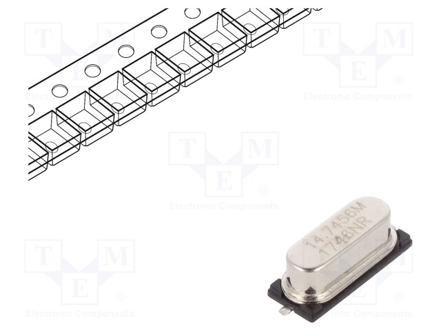 Resonator: quartz; 14.7456MHz; ±20ppm; 16pF; SMD; HC49SM