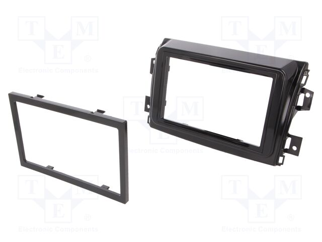 Radio frame; Fiat; 2 DIN; black gloss