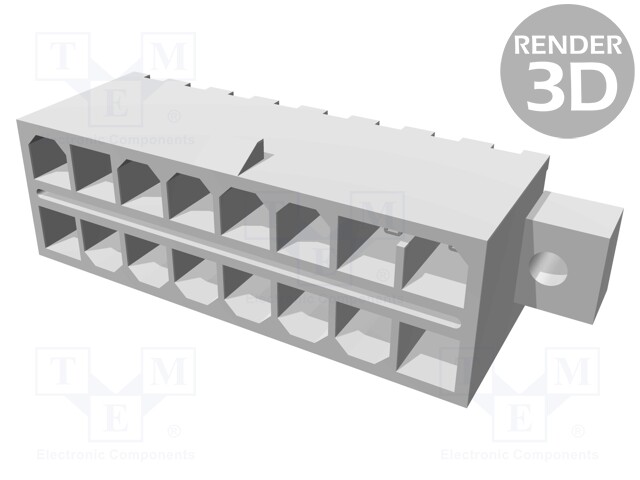Socket; wire-board; male; Mini-Fit TPA; 4.2mm; PIN: 16; THT; 13A