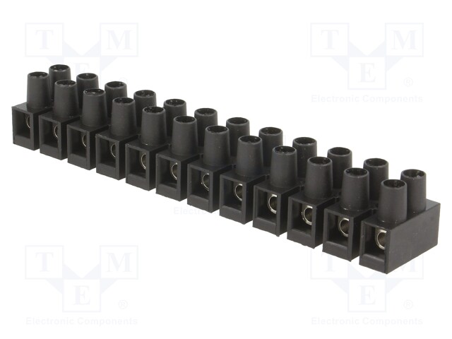 Terminal block; screw terminal; ways: 12; 4mm2; terminals: 24; 400V