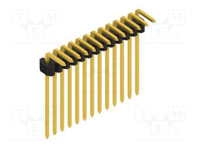 Connector: pin strips; pin header; male; PIN: 13; 1.27mm; THT; 1x13