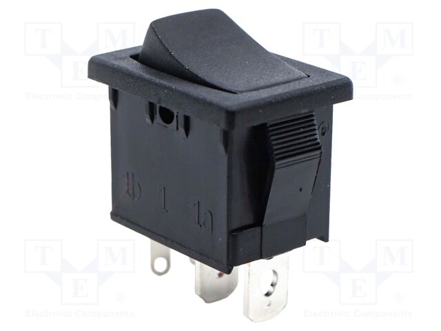 ROCKER; SPST-NO; Pos: 2; ON-OFF; 8A/250VAC; black; none; Body: black