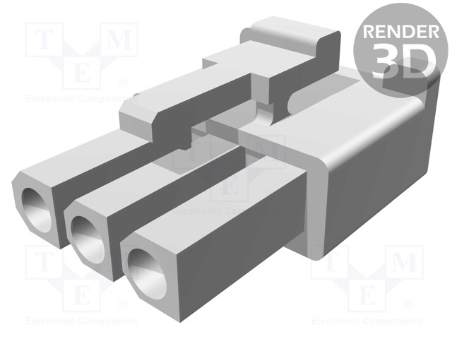 Connector: wire-wire; female; w/o contacts; PIN: 3; 4.8mm