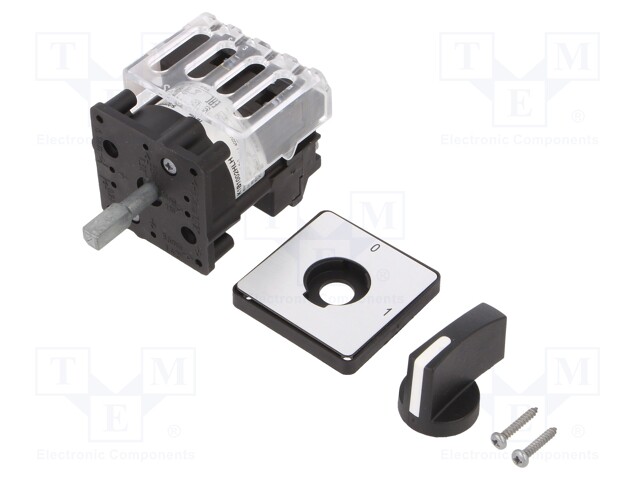 Switch: cam switch; Stabl.pos: 2; 12A; 0-1; Poles: 2; Pos: 2