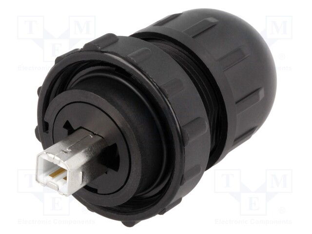 Plug; USB B; Data-Con-X; for cable; straight; USB 2.0; IP67,IP68