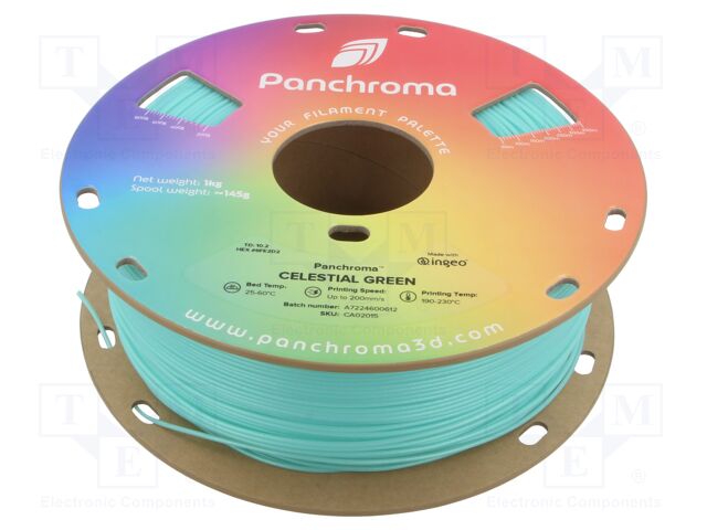 Filament: PLA; 1.75mm; celestial green; 190÷230°C; 1kg; Panchroma™