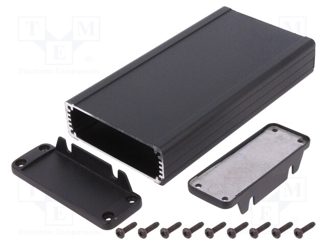 Enclosure: shielding; X: 84mm; Y: 160mm; Z: 28mm; aluminium; black