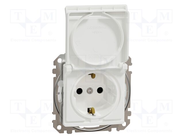 F-type socket (Schuko); 250VAC; IP44; white; Sedna; Illumin: none