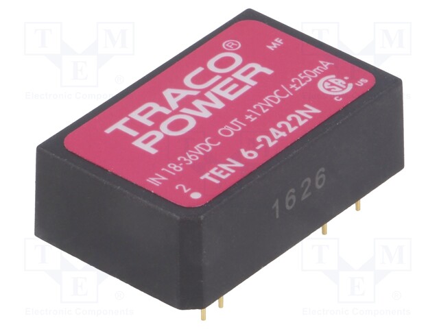Converter: DC/DC; 6W; Uin: 18÷36V; Uout: 12VDC; Uout2: -12VDC; DIP24