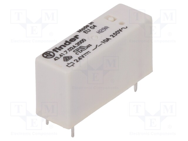Relay: electromagnetic; SPDT; Ucoil: 24VDC; 10A/250VAC; 10A/30VDC