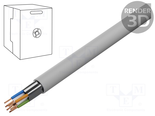 Wire; F/UTP; 5e; stranded; Cu; 4x2x26AWG; PVC; grey; 305m