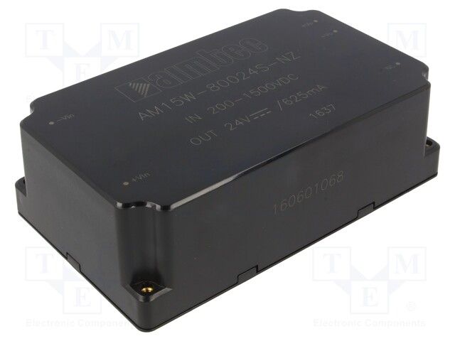 Converter: DC/DC; 15W; Uin: 200÷1500V; 24VDC; Iout: 0.625A; 5"x3"