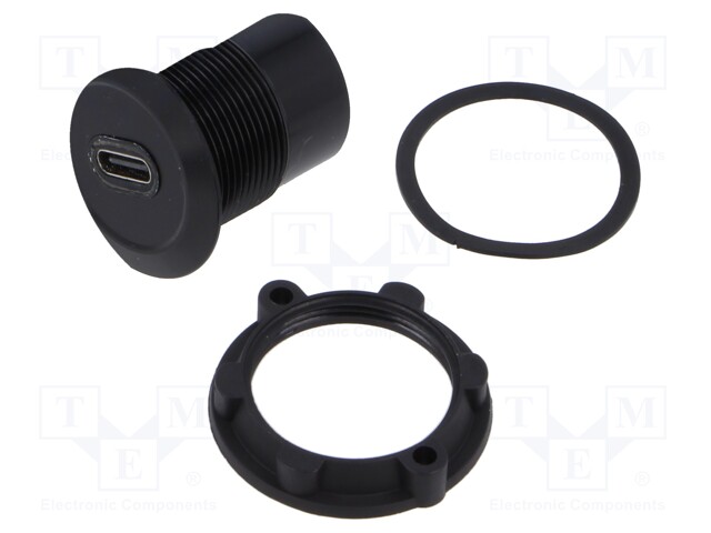 Adapter; USB C socket,both sides; Thread: M22; 1÷10mm