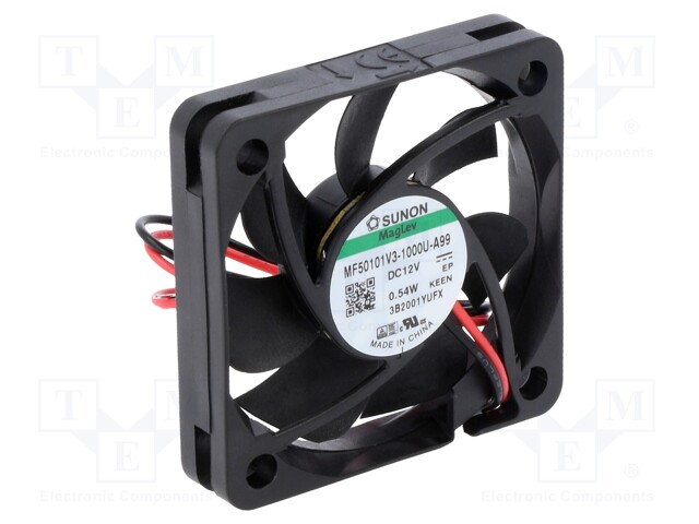 Fan: DC; axial; 12VDC; 50x50x10mm; 14.26m3/h; 22.4dBA; Vapo; 4300rpm