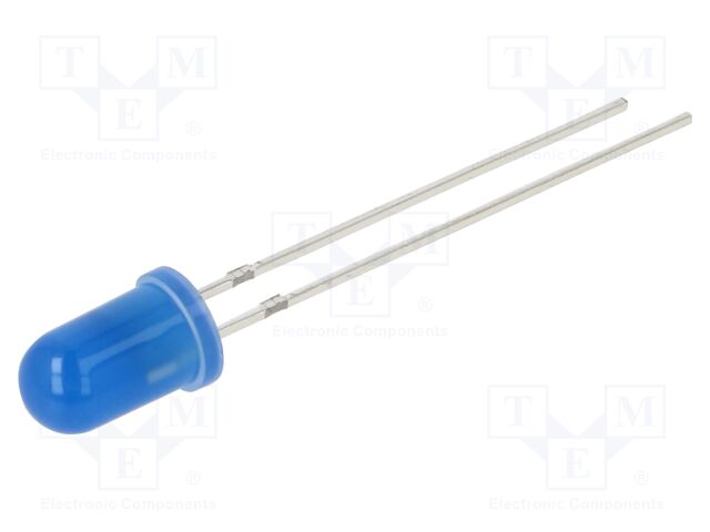 LED; 5mm; blue; 100mcd; 60°; Front: convex; No.of term: 2; -30÷85°C