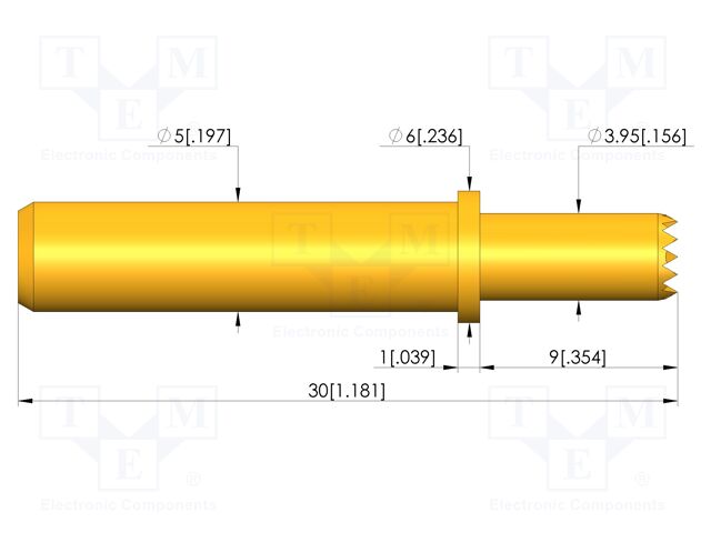 Test needle; Spring compression: 8mm; 9mm; 8A; CuBe; gold-plated