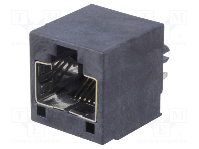 Socket; RJ45; PIN: 8; Cat: 5e; gold-plated; Layout: 8p8c; THT