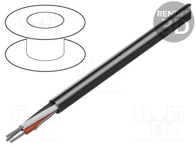 Wire; 3x20AWG; unshielded; 300V; 305m; Cu; stranded; chrome