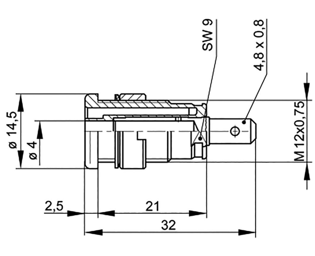 Connector: 4mm banana; socket; 25A; 1kVDC; grey; gold-plated; screw