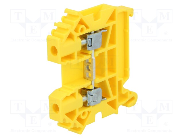 Splice terminal: rail; 0.5÷6mm2; ways: 1; terminals: 2; yellow; TS35