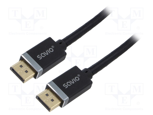 Cable; DisplayPort 1.4; DisplayPort plug,both sides; textile; 1m