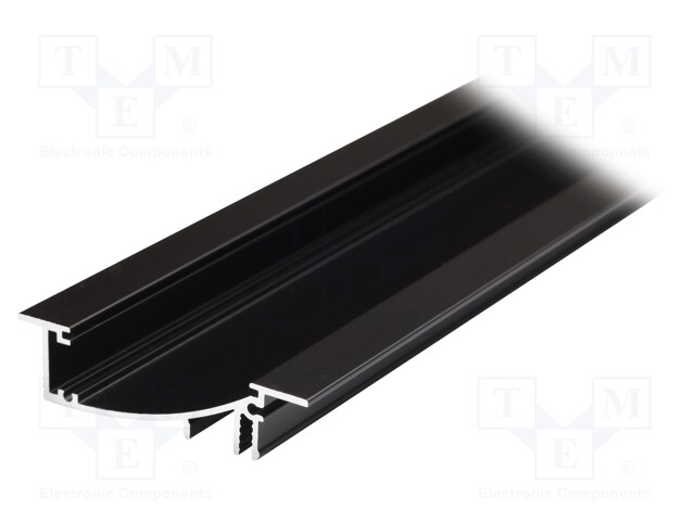 Profiles for LED modules; recessed; black; L: 2m; aluminium
