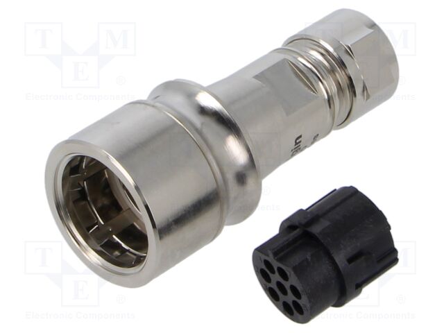 Connector: circular; plug; male; PIN: 8; w/o contacts; for cable