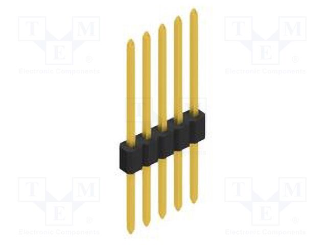Connector: pin strips; pin header; male; PIN: 5; 1.27mm; THT; 1x5