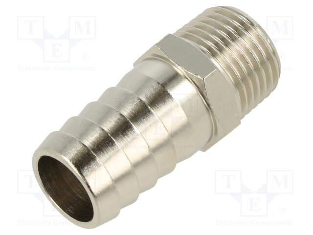 Metal connector; threaded; G 1/2"; Mat: nickel plated brass