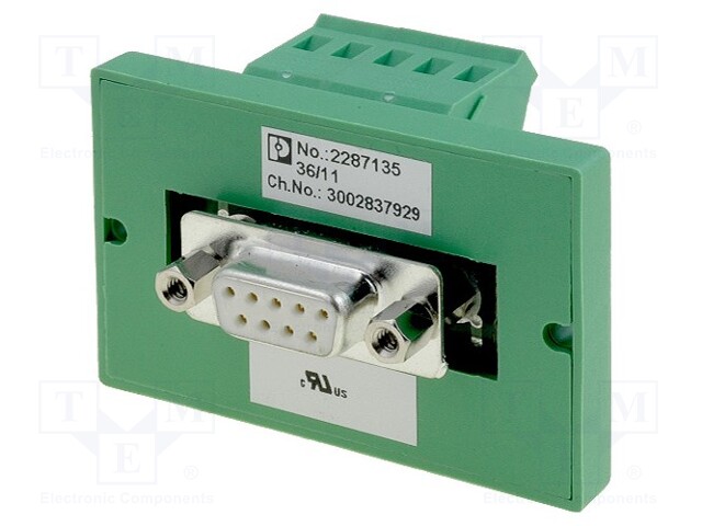 D-Sub; PIN: 9; socket; female; with flange; screw terminal