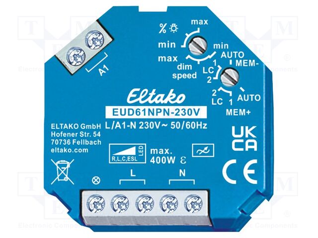 Dimmer; plaster embedded; 230VAC; intelligent house; 400W