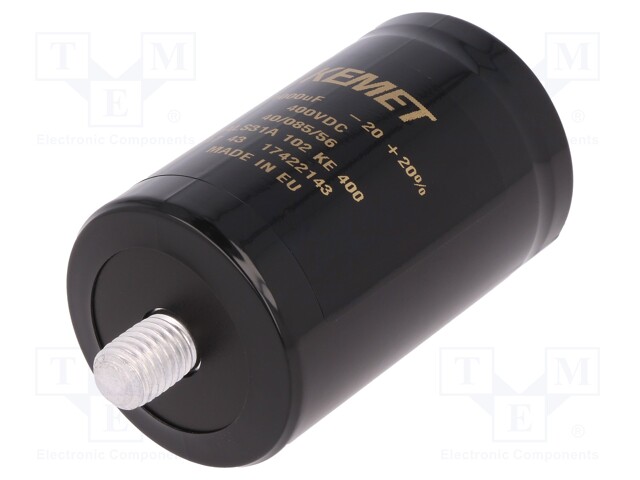 Capacitor: electrolytic; 1000uF; 400VDC; Leads: screw; ESR: 139mΩ