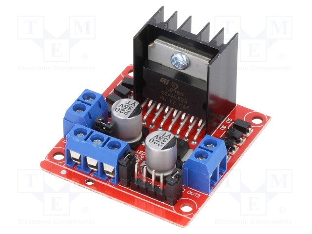 Stepper motor controller; L298N; 2A; Uin mot: 12V; Uin log: 5V