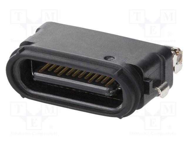 Socket; USB C; on PCBs; SMT; PIN: 24; horizontal; USB 3.1; 6A