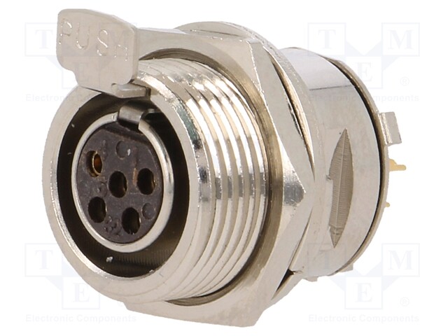 Socket; XLR mini; female; PIN: 5; soldering; 4A; 0.5mm2