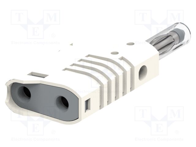 Connector: 4mm banana; plug; 36A; 30VAC; 60VDC; white; insulated