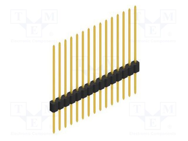 Connector: pin strips; pin header; male; PIN: 15; 1.27mm; THT; 1x15