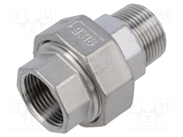 Male-female,flat,with seal; max.10.5bar; Thread: G 3/4"; G316