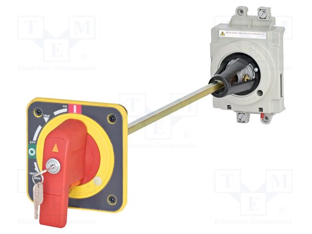 Door handle; outside; red; Additional functions: key lock