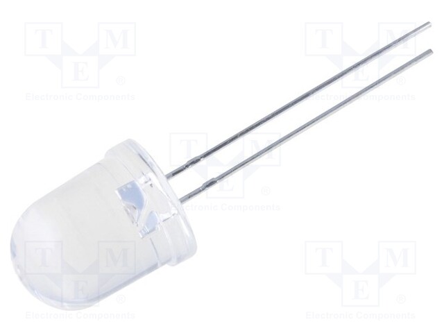 LED; 10mm; red; 5000÷8000mcd; 15°; Front: convex