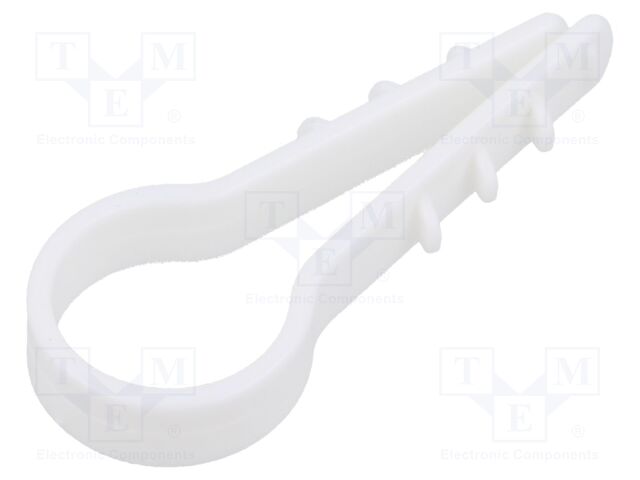 Holder; 50pcs; RoundDowel; Body: white; 16mm