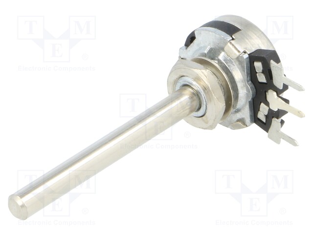 Potentiometer: shaft; single turn; 10kΩ; 200mW; THT; 4mm; metal