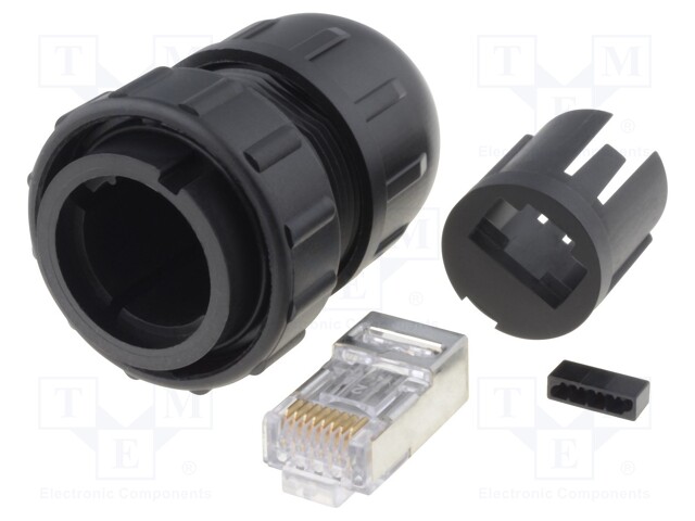 Plug; RJ45; DC; PIN: 8; Cat: 6; shielded; Layout: 8p8c; IP67,IP68; IDC