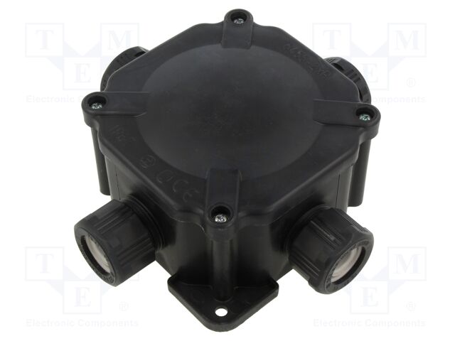 Enclosure: junction box; X: 144mm; Y: 98mm; Z: 144mm; wall mount