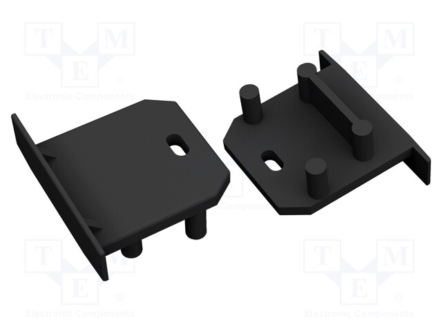 Cap for LED profiles; black; ABS; Application: DEEP10