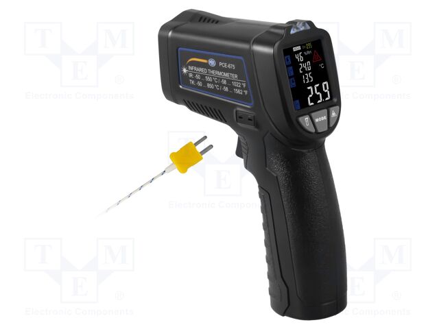 Infrared thermometer; LCD 1,8"; -50÷550°C; Accur.(IR): ±3°C; IP20