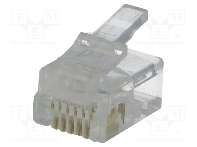 Plug; RJ12; PIN: 6; Contacts: phosphor bronze; gold-plated; UL94V-2