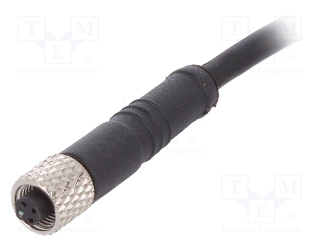 Connector: M5; plug; female; cables; PIN: 3; 1A; straight; IP67; 60V