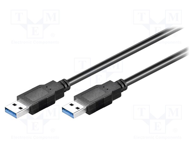 Cable; USB 3.0; USB A plug,both sides; 1m; black; 5Gbps