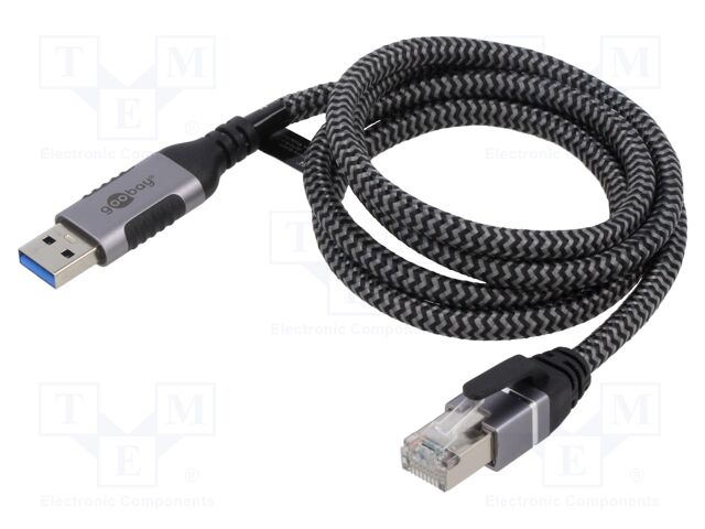 Cable; USB 3.0; RJ45 plug,USB A plug; 3m; 1Gbps; Øcable: 5.6mm